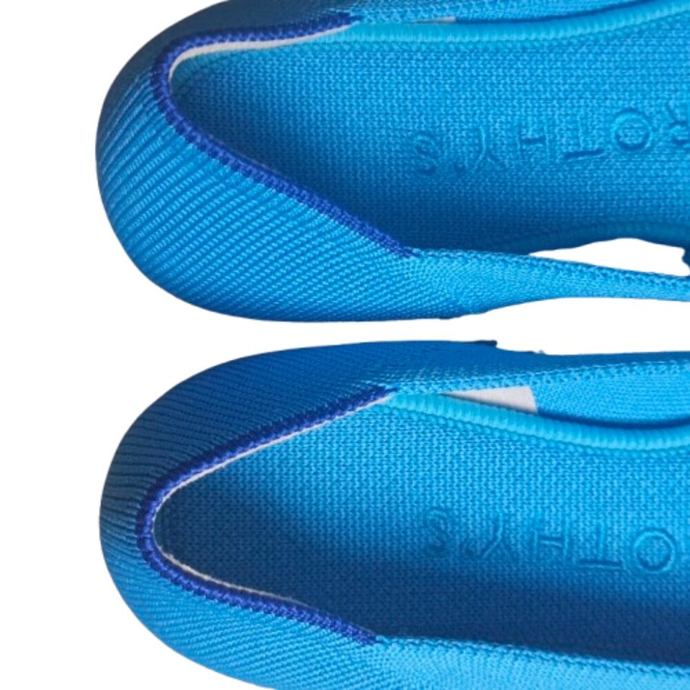 Rothy's The Flat Peacock Blue Round Toe Ballet Flats SZ 6 Retired Color Like New - Picture 4 of 9